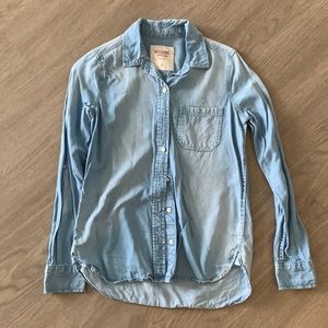 Denim button up top